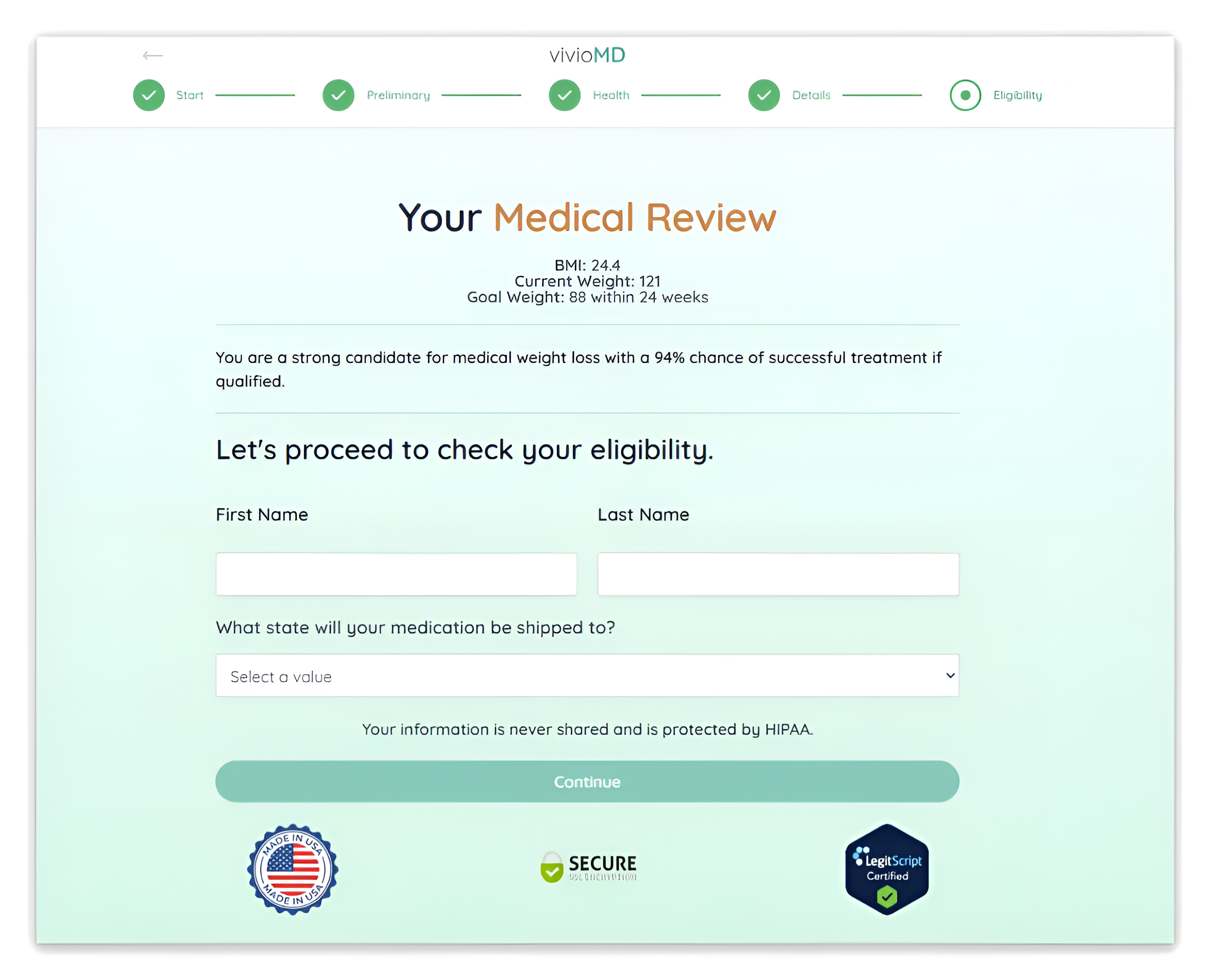 viviomd online intake form